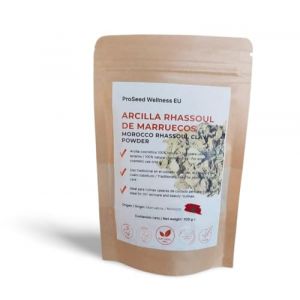 Ghassoul - Poudre d'argile rhassoul - 100 % pure - Pour visage de lave marocaine - Détox naturel - Masque pour cheveux et corps - 100 g (EarthCures, neuf)