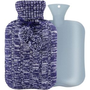 Olivialiving Bouillotte avec housse tricot&eacute;e, sac d'eau chaude de 2 L pour soulager la douleur, les crampes menstruelles, compresse chaude et froide, chauffe-mains et pieds, chauffe-lit (OLIVIA LIVING, neuf)