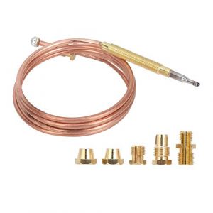 Kit de Thermocouple à Gaz Universel, Adaptateurs de Kit de Remplacement de Cheminée à Thermocouple Universel pour Cuisinière à Gaz, Capteur de Thermocouple à Gaz avec écrous 900 Mm (Sinoor, neuf)