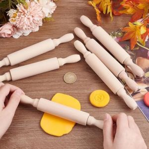 6 Pi&egrave;ces Enfants Mini Rouleau Patisserie en Bois de 14cm, Petits Rouleaux &agrave; P&acirc;tisserie En Bois Avec Manche &agrave; 2 Rouleaux, Antiadh&eacute;sif Pour P&acirc;te &agrave; Modeler Cuisine P&acirc;tisserie Biscuits Fondant P&acirc;te (LaoDunXun, neuf)