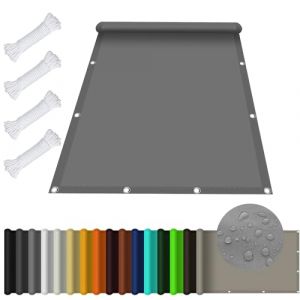 Voile d'ombrage, Toile Solaire Voile Rectangulaire 3 x 3.6 m Imperméable Protection UV 98% Toile D'ombrage Pergola Serres Polyester pour Patio Jardin Terrasse, Gris Clair (KOUDU Store, neuf)
