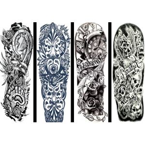 ARYU 4 PièCes Autocollants De Tatouage Bras Complet Bras Complet Bras Complet Grande Image Autocollants De Tatouage Bras De Fleur Autocollants De Tatouage S-94 (XCTT, neuf)