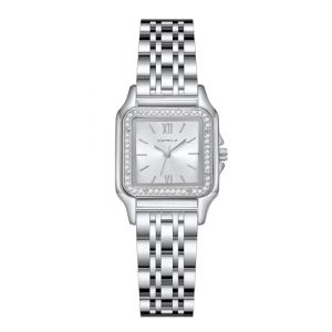CIVO Montre Femme Acier Inoxydable: Argent Rectangulaire Quartz Analogique - Etanche Montre Élégant Cadeau pour Femmes et Filles (Baixin Shop, neuf)