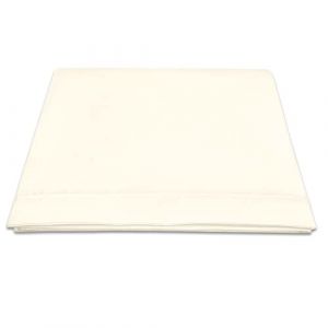 Pizuna Coton Peign&eacute; Drap Plat 1 Personne 180x280 cm Ivoire Neuf, 100% Coton Longue Tige 400 Fils Armure Satin Drap Plat de Luxe avec Ourlet &eacute;l&eacute;gant (Ivoire Neuf) (Pizuna Linens France, neuf)