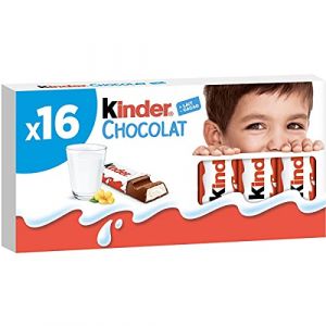 KINDER Chocolat - Barres chocolatées fourrées au lait paquet de 16 barres 200g - Lot de 3 paquets. (Conseil & Négoce Européen, neuf)
