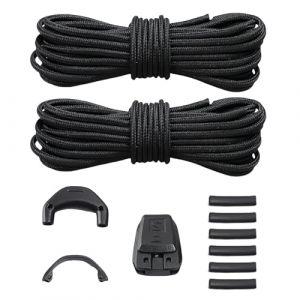 UZYXC 2 pièces Lacets fins de 1,5 mm pour chaussures de ski Salomon Speedcross, sans nouage, kit de lacets de rechange, pour homme et femme, système de fermeture rapide, Noir (hulingle, neuf)