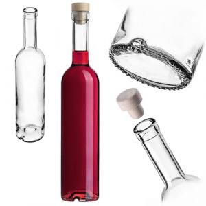 KADAX Bouteilles en verre de 500 ml, 1 pi&egrave;ce, bouteilles de liqueur avec bouchon, bouteilles vides pour remplir jus, liqueur, huile, vinaigre, vin ou sirop, bouteilles de vin en verre (KADAX, neuf)