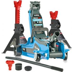 STIX Cric hydraulique avec chandelles Cric 2,5 t + Support 3 T, Stable et s&ucirc;r, pour Atelier et Garage (Felgeo, neuf)