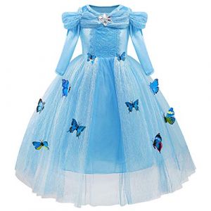 MYRISAM Robe de Cendrillon de Carnaval Papillon D&eacute;guisements Filles Princesse Costume de Cinderella Halloween Cosplay No&euml;l Robe de Soir&eacute;e C&eacute;r&eacute;monie Anniversaire Photographie Bal 4-5 Ans (MYRISAM store, neuf)