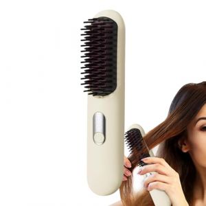 Brosse lissante ionique, brosse lissante sans fil,Brosse à lisser ionique négative | Brosse à lisser les cheveux à chauffage rapide portable 30 s pour femmes et amis (mooperd, neuf)
