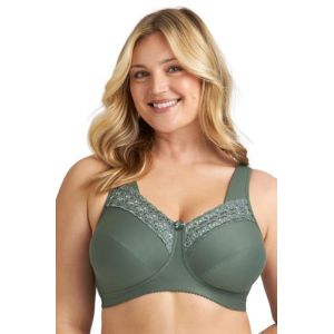 Miss Mary of Sweden : Broderie Anglaise, Soutien-Gorge de Confort en Coton, sans Armature 110D Vert (Miss Mary of Sweden, neuf)