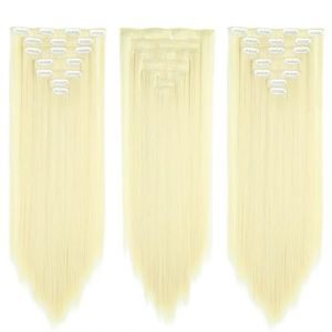 Ensemble De Cheveux &Agrave; Clipser Avec Clips Extensions De Cheveux Synth&eacute;tiques Faux/Faux Cheveux Blonds Eunice Cheveux Longs (Jingqijin, neuf)