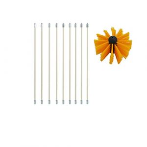 Kit Brosse de Cheminée, Outil Nettoyage pour Cheminées Brosse Kit de Ramonage Ccontient 6 (61cm Tiges Flexibles et 1 (100mm) Tête de kit de ramonage du Poêle à Granulés pour Poêle à Pellet (Wivmypog-FR, neuf)