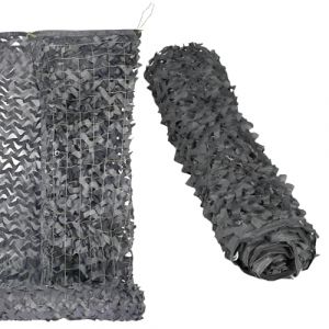 Filet De Camouflage Renforcé 3x4m Gris Tissu Oxford Filet D'ombrage 210D Housses De Voiture Légères,Camping,fête,Filet Respirant pour Terrasse (XIYLU, neuf)