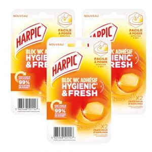 Harpic - Lot de 3x2 Blocs WC adhésif Hygienic & Fresh Fraîcheur d'Agrumes (6) (Pennguin-FR, neuf)