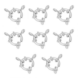 UNICRAFTALE 8 pièces Fermoirs à Ressort 12.5mm Fermoirs à Anneau à Ressort Fermoir à Bijoux Fermoir Bracelet Rond à Ressort Anneau Fermoir Connecteur Pour Bracelet Fabrication de bijoux (ENBISI EU, neuf)