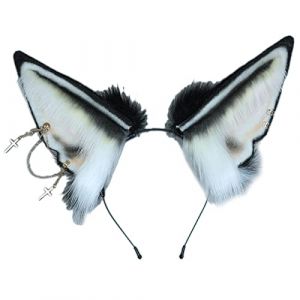 Serre-tête avec oreilles de loup - Pour cosplay - Fausse oreille de loup - Pour fête de nuit (lpookj, neuf)