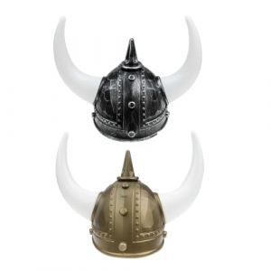 HEMOTON 2Pcs Chapeau De F&ecirc;te &Agrave; Th&egrave;me Viking D&eacute;guisement Chapeau Viking Casque Avec Pour Hommes Pirate En Corne De B&oelig;uf Fournitures (Heather Healy, neuf)