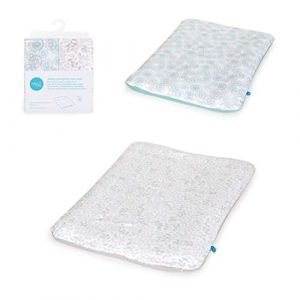 Ceba Baby Housse pour matelas &agrave; langer &ndash; Lot de 2 housses de matelas &agrave; langer &ndash; Housse pour matelas &agrave; langer souple de taille 50 x 70 cm avec fermeture &eacute;clair &ndash; Pissenlit + feuilles (Clikeaze FR, neuf)
