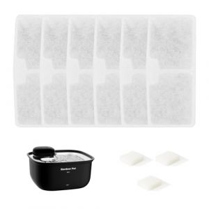 Gardner Pet Pack de 6 Filtres Charbon Actif + 3 &Eacute;ponges pour Fontaine &agrave; Eau sans Fil - Rechange Compatible - Purification Eau Fra&icirc;che (9 Pi&egrave;ces) (Gardner Pet Official-UK, neuf)