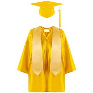 Générique Toque Diplome Enfant,Costume Tunique DiplôMé éTudiant Enfant Fille Chapeau Diplome Lot PréScolaire éTole Photographie Toge Diplome Primaire Bleu Cadeaux Enfants 1 an (NIEUCD, neuf)