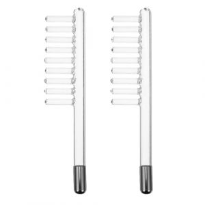 Lot de 2 accessoires pour appareils d'électrothérapie Peigne à haute fréquence d'électrode haute fréquence Peigne électrique Transparent (White Beach, neuf)