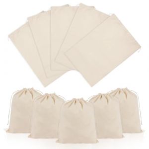 OFFCUP 10PCS Sachet en Coton Tissu, 25 * 30cm Sac Cordon Coton Sac Toile de Jute, Petit Sachet Cadeau Avec Serrage, Pochette Tissu Cordon Pochettes &agrave; Bijoux pour Mariage Bonbons Lavande F&ecirc;te (HOOCHE, neuf)