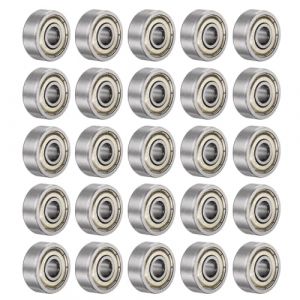 QUARKZMAN 25pcs 624ZZ Profond Rainure Bille Roulements 4mm Al&eacute;sage 13mm OD 5mm &Eacute;pais Carbone Acier Double Blind&eacute; ABEC3 Z1 Roulement pour moteurs (QUARKZMAN, neuf)