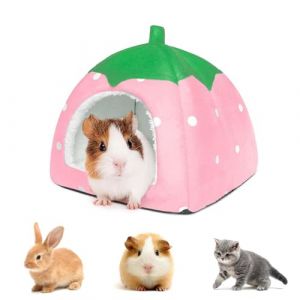 Jilskl Petite Maison d'hiver, Lit Cochon d'Inde, Couchage Rongeur, Nid de Hamster, Lit pour Petit Animal pour Chinchilla, H&eacute;risson, Cochon d'Inde, Hamster, Furet, Rat, Chat, Chien (Rose) (Mrcqdbb, neuf)