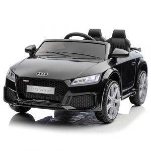 LALAHO Voiture v&eacute;hicule &eacute;lectrique Enfant Audi avec T&eacute;l&eacute;commande 2.4G, 12 V V&eacute;hicule Electrique Enfant 2 Portes avec 2 x Moteur 30 Watt (Noir) (Sarefun, neuf)