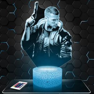 Lampephoto.fr - Lampe de chevet Cyberpunk, Veilleuse Tactile 3D LED, Idée Cadeau pour Enfants et Adultes, Lampe de Nuit en Plastique Transparent avec Accents Neon (Lampephoto-fr, neuf)