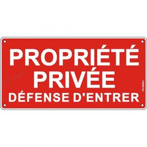 Panneau Propriété Privée Aluminium Réfléchissant 15×30 cm, 1 Pièce Panneau Propriété Privée Défense D'entrer Metal, Résistant aux UV, Imperméable, Avec Trous Percés (AERHIMIY, neuf)