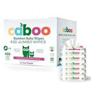 Caboo Tree Free Lot de 6 paquets de lingettes en bambou écologiques et naturelles pour les peaux sensibles - 72 lingettes par paquet - Total de 432 lingettes (DAPHME, neuf)