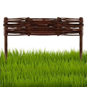 Floranica Bordures de Parterre en Saule 1 pi&egrave;ce 10 cm x 50 cm Cl&ocirc;ture en Bois de Osier pour Bordure Plate-Bande Palissade Bordures de Fleurs D&eacute;coratives Panneau en Saule (Pemicont, neuf)