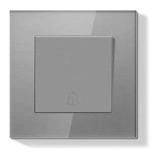 BSEEDLIFE Interrupteur de Sonnette Encastr&eacute;,Bouton-Poussoir avec Cadre en Verre,Bouton-Poussoir Moderne pour Maison et Appartement,Installation Facile(Bornes &agrave; Ressort),86 * 86mm,Gris (BSEEDLIFE STORE, neuf)