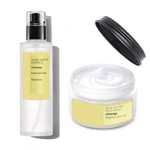 Soin hydratant &agrave; la mucine d'escargot + s&eacute;rum pour le visage - Cr&egrave;me hydratante pour le visage pour femme - Essence de bave d'escargot pour les soins de la peau - Cr&egrave;me anti-rides pour le visage - (Di Giacomo & Cariti GbR, neuf)