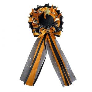 MISUVRSE Chapeau melon ras du cou pour fille avec ruban punpkin pinces &agrave; cheveux f&ecirc;te chapeau haut de gamme avec long ruban accessoires photo (KY-BORED, neuf)