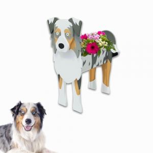 strolfay Pot de fleurs en PVC pour femme, pot de fleurs mignon pour int&eacute;rieur et ext&eacute;rieur, pot de fleurs pour anniversaire, bureau, amoureux des animaux domestiques, 24 x 14,5 x 34 cm (berger (yuanpingshichangshuntaishangmaoyouxiangongsi, neuf)