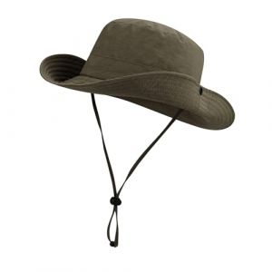 CLAPE Chapeau de Soleil Imperméable Cow-Boy Casquette de Pêche Style Chapeau Safari Protection UV Voyage à Large Bord Mesh Bob Visiere Soleil Green XT05 (CLape, neuf)