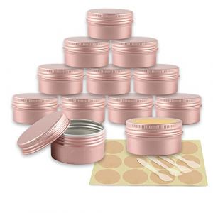YANCAER 10 Pièces Pots en Aluminium Rose mat de 80ml avec Couvercle - D68mm x H36mm Vide Ronde Cosmétiques Pot Conteneurs de Voyage pour Maquillage, Crème, Baume à Lèvres, Mini Bougies (CaYanear, neuf)