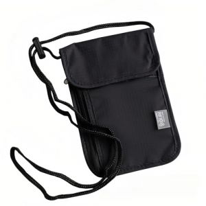 DOETYD Pochette Tour de Cou Voyage,Pochette Tour de Cou pour Homme et Femme,Portefeuille s&eacute;curis&eacute; pour Le Cou et Le Passeport,Blocage RFID, Sac de Poitrine pour Voyage,&eacute;tanche, antivol dissimul&eacute;,Noir (yunchengshiyanhuqufangyushangmaoyouxiangongsi, neuf)