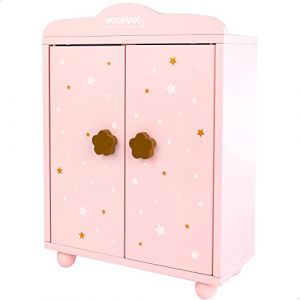 ColorBaby 49362 Woomax Armoire en bois pour poup&eacute;e avec 3 cintres &Agrave; partir de 3 ans (TradeINN, neuf)