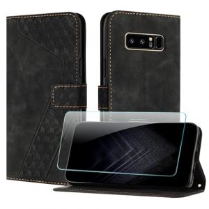JayModCase Coque pour Samsung Galaxy Note 8, Cuir Pochette de Portefeuille avec Film de Protection d'&eacute;cran [Support] [Magn&eacute;tique] Emplacements Cartes pour Galaxy Note 8 - Noir (Hailian EU Store, neuf)