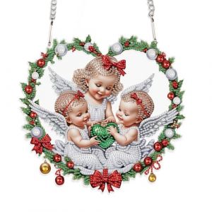 JISHSHAY Ange Diamond Painting Pendentif Diamant Painting Suspension Broderie Diamant Carillon à Vent Puzzle Adulte Suspendu Bricolage Adulte Hanging Point de Croix Guirlande Porte Décoration (PUTIBUTUI-EU, neuf)