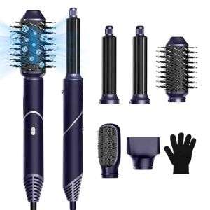 Air Brush 5 en 1, Hair Styler, Air Styler 5 en 1 avec Sèche Cheveux Ionique, Brosse Soufflante, Fer à Boucler, Brosse Thermique, Brosse Lissante, Seche Cheveux 5 en 1 pour Sécher, Boucler, Lisser (SHUANG DING XIN, neuf)