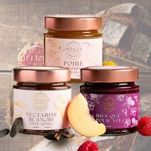 Ô Délices de Lucas – Lot Les Délicates (3 × 230 g) – Poire Jasmin & Fleur d’Oranger, Nectarine Blanche & Fève de Tonka, Framboise Violette « Rien que pour toi » – Artisanale & Fabriquée en France (Délices de Lucas, neuf)