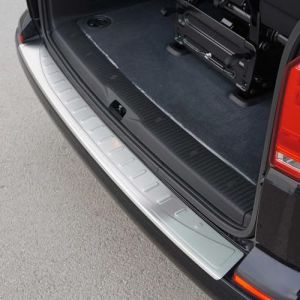 Protection Seuil de Pare-Chocs arri&egrave;re - Compatible avec VW T6 Multivan 2015-2021 - Couverture de Seuil de Coffre - Bande Seuil de Chargement - Style &eacute;l&eacute;gant - en Acier INOX Chrom&eacute; Bross&eacute; (omacfrance, neuf)