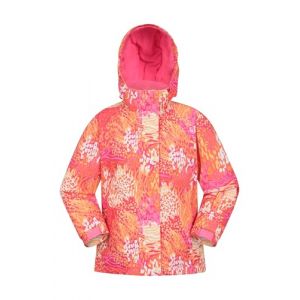 Mountain Warehouse Veste de Ski Snowdrop imprim&eacute;e pour Enfant - Imperm&eacute;able, Jupe Pare-Neige int&eacute;gr&eacute;e, Poches zipp&eacute;es, Capuche d&eacute;tachable, Poignets Ajustables, Hiver Orange Vif 2-3 Ans (Mountain Warehouse, neuf)