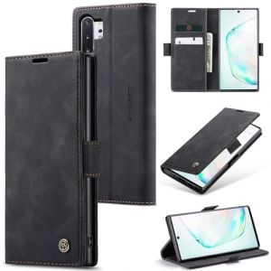 Sojlecyu Coque pour Samsung Galaxy Note 10 Plus Case &agrave; Rabat Pochette Portefeuille Etui Premium en Cuir PU Flip CaseHousse Protection Fermeture Magnetique Cover pour Samsung Galaxy Note 10 Plus, Noir (Sojlecyu EU, neuf)