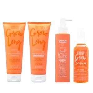 Kit Umberto Giannini Grow Long - Shampooing, apr&egrave;s-shampooing, spray brushing et s&eacute;rum - Vegan & sans cruaut&eacute; envers les animaux (Umberto Giannini, neuf)
